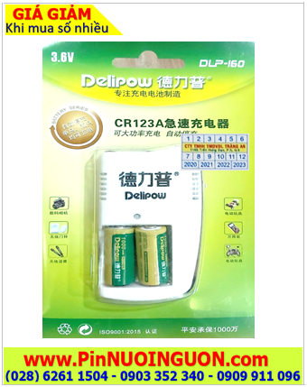 Delipow DLP-160, Bộ sạc pin 3v Lithium Delipow DLP-160 kèm sẳn 2 pin sạc Delipow ICR123A 1000mAh 3v